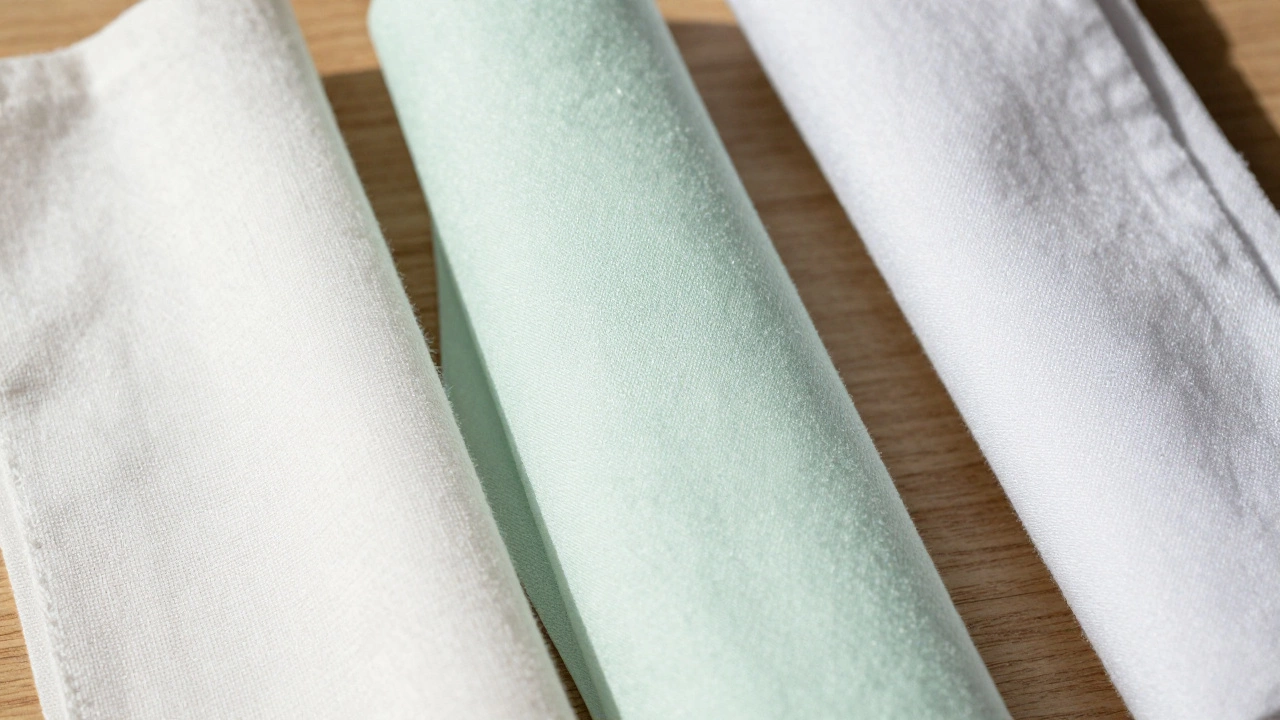 Close-up of breathable linen versus synthetic fabric textures