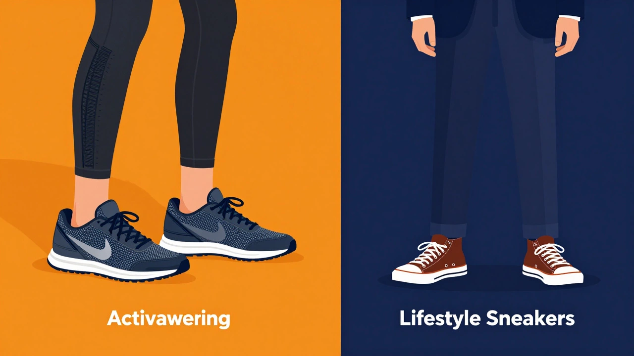 Illustration comparing gym trainers versus lifestyle sneakers