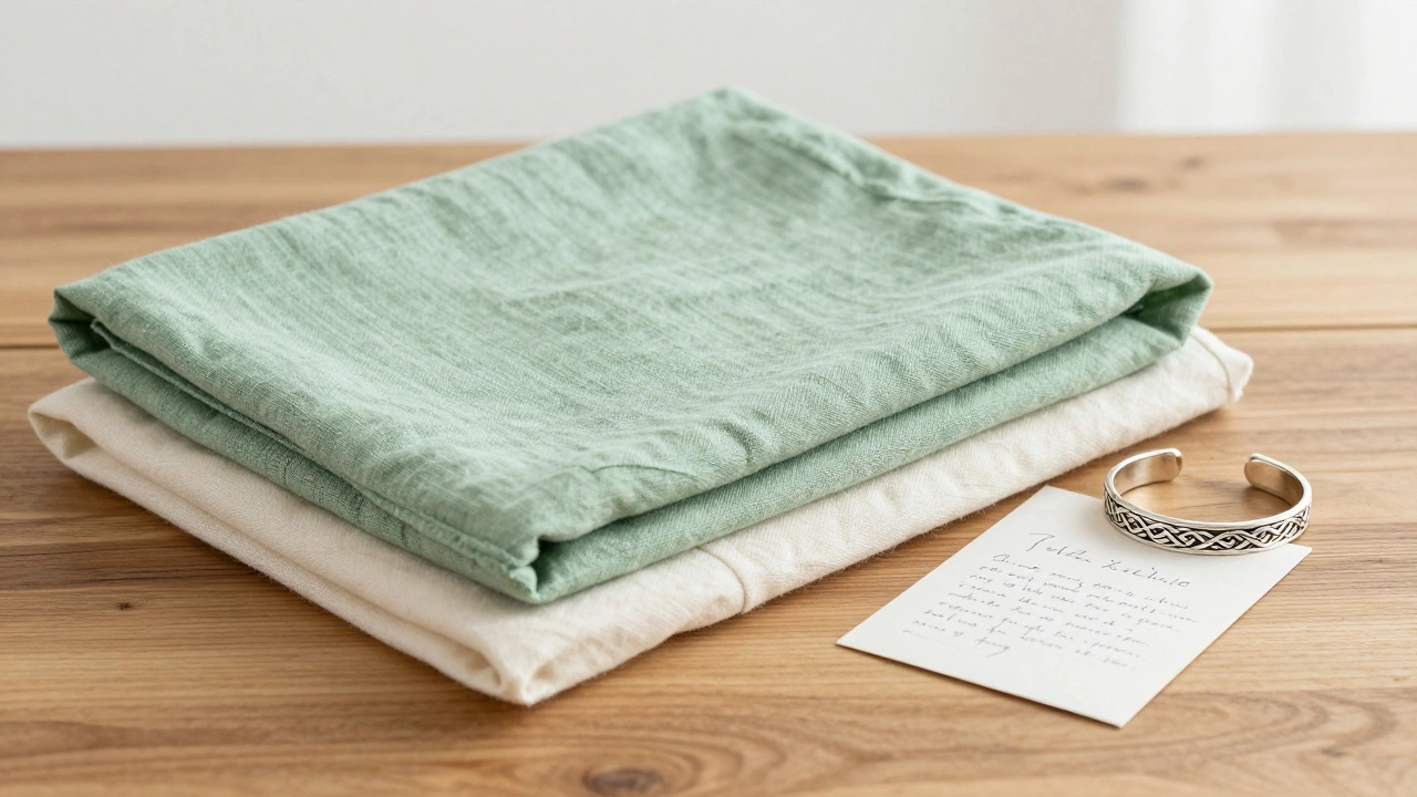 Irish linen fabrics and Celtic accessories representing local style