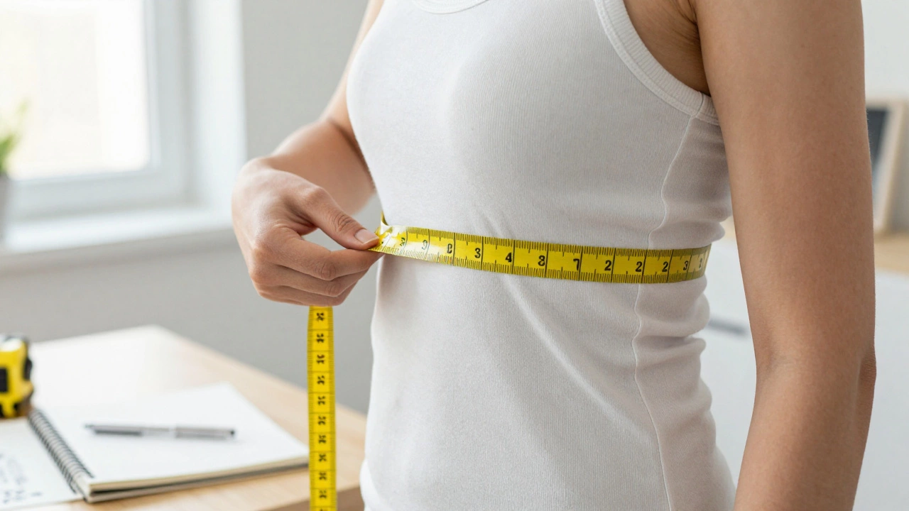 Measuring chest circumference with a tape measure