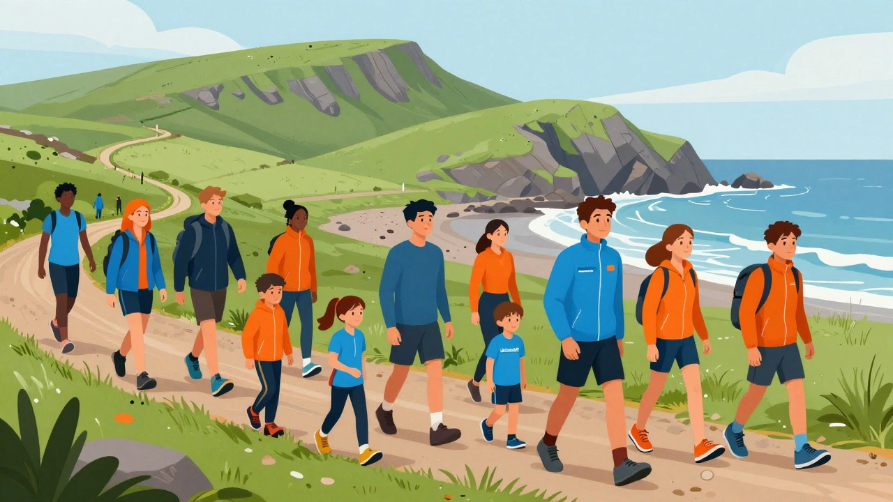 People hiking and surfing in Ireland wearing affordable sportswear