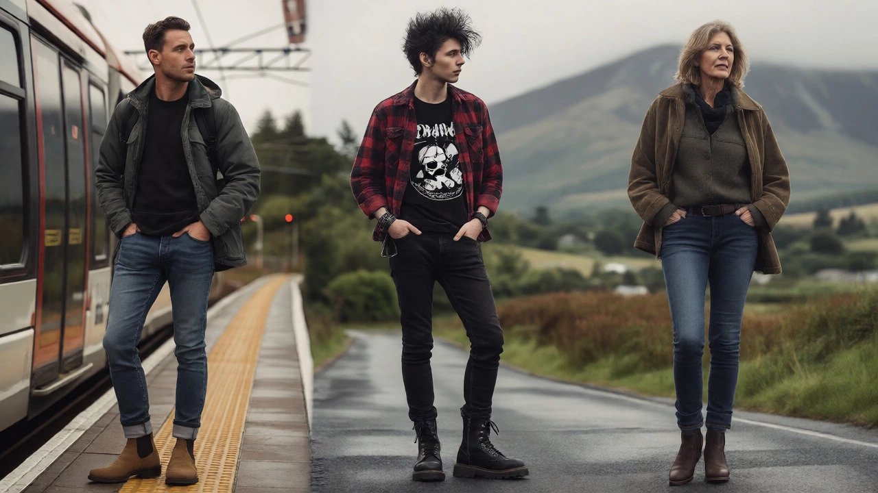 Three diverse women showcasing practical skinny jeans styles in an Irish setting.